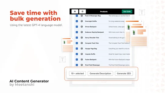 Meetanshi AI Content Generator screenshot