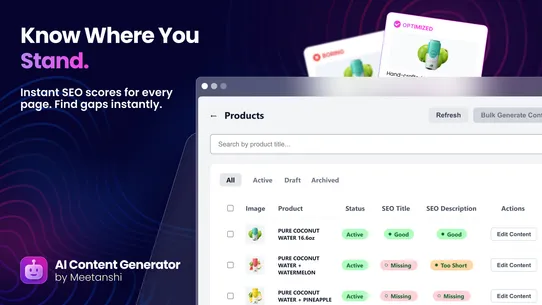 Meetanshi AI Content Generator screenshot