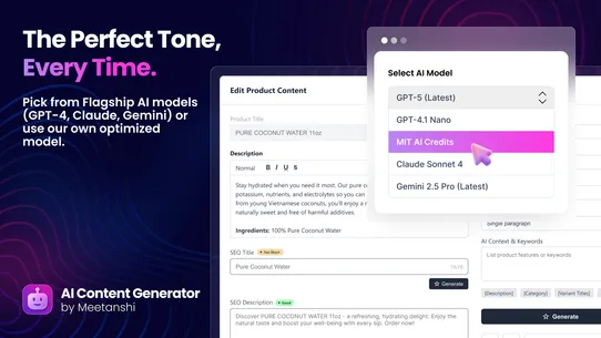 Meetanshi AI Content Generator screenshot