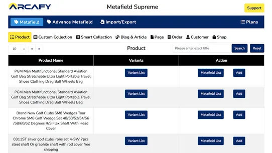 Metafield Supreme screenshot