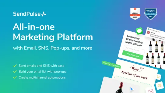 SendPulse Email, SMS &amp; Pop‑ups screenshot