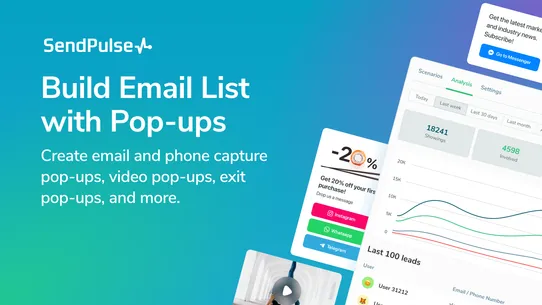 SendPulse Email, SMS &amp; Pop‑ups screenshot