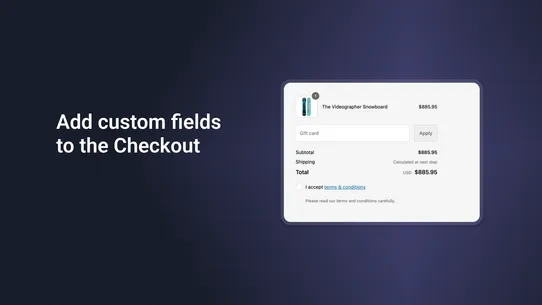 Tusk ‑ Custom Checkout Fields screenshot