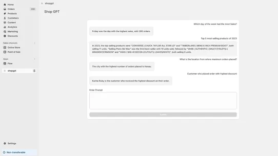 ShopGPT: Where data talks back screenshot
