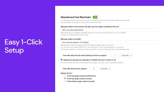 Abandoned Cart Reminder screenshot