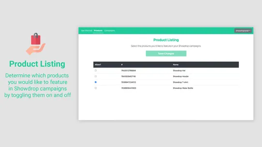 Showdrop: Manage Partnerships screenshot