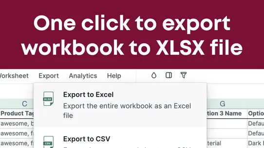 Mixtable XLS/CSV Exporter screenshot
