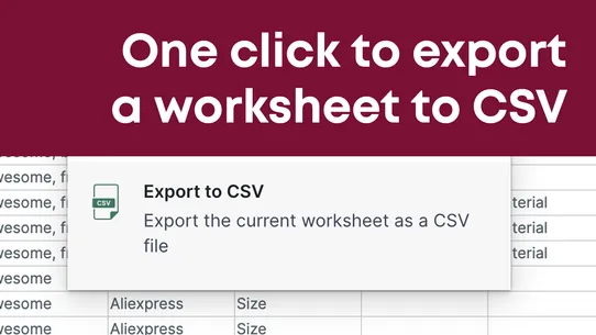 Mixtable XLS/CSV Exporter screenshot