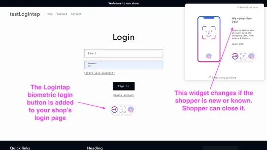 Logintap No Password Biometry screenshot