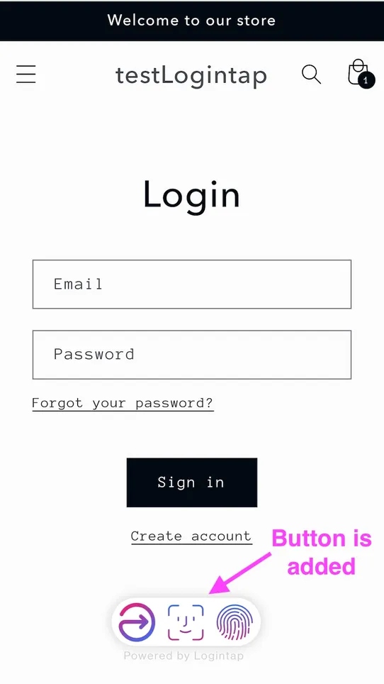 Logintap No Password Biometry screenshot