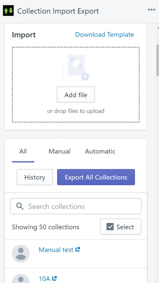 Collections Import Export Pro screenshot