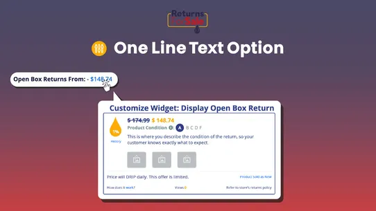 DRIP: Returns For Sale Widget screenshot