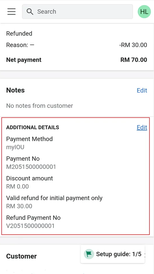 myIOU Payment Info screenshot