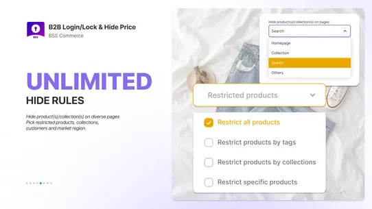 B2B Login Lock Hide Price BSS screenshot