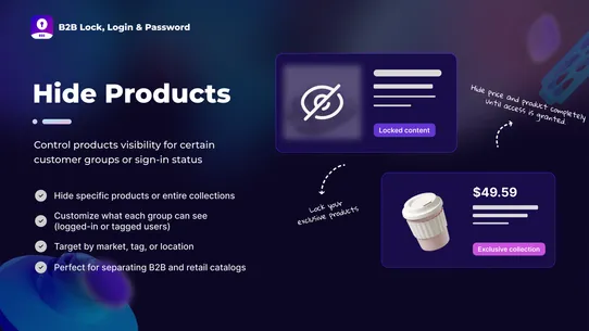 B: B2B Lock, Login &amp; Password screenshot