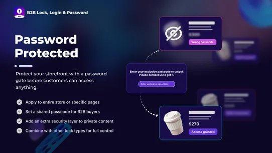 B: B2B Lock, Login &amp; Password screenshot