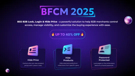 B: B2B Lock, Login, Hide Price screenshot