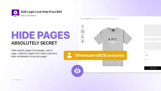 B2B Login Lock Hide Price BSS screenshot