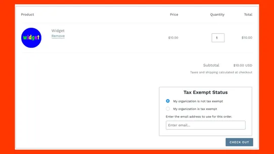 DIY Tax Exempt Checkout screenshot