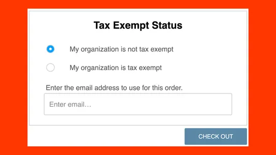 DIY Tax Exempt Checkout screenshot