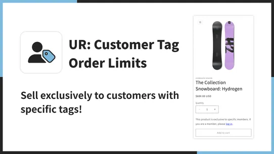 UR: Customer Tag Order Limits screenshot