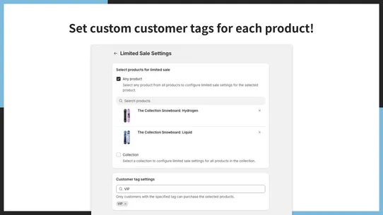 UR: Customer Tag Order Limits screenshot