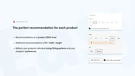 Fit Quiz: Size recommendation screenshot