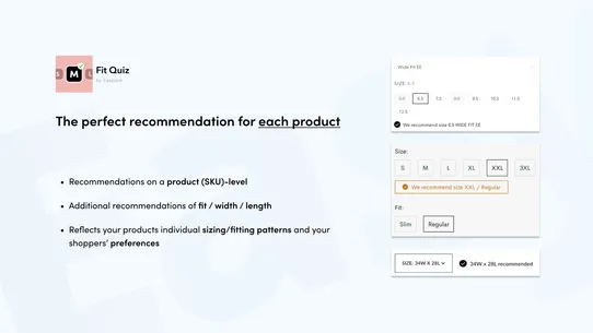 Fit Quiz: Size recommendation screenshot