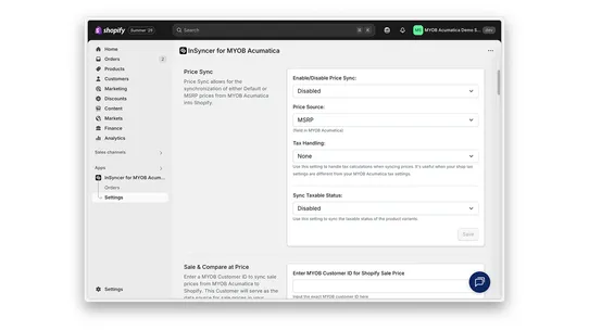 InSyncer for MYOB Acumatica screenshot