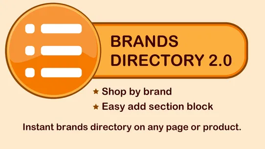 Brands Directory Section 2.0 screenshot