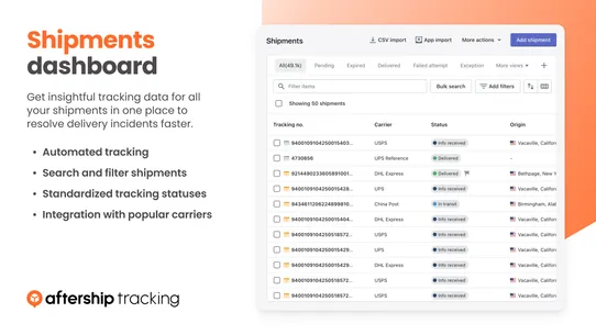 AfterShip Order Tracking screenshot