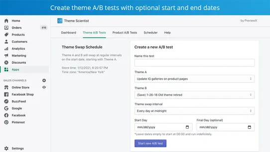 Theme Scientist A/B Testing screenshot