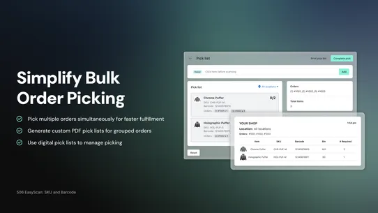 506 EasyScan SKU &amp; Barcode screenshot