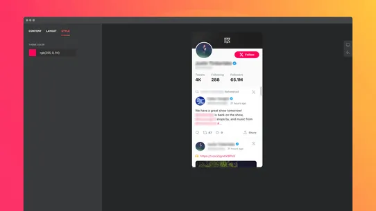 Elfsight Twitter Feed screenshot