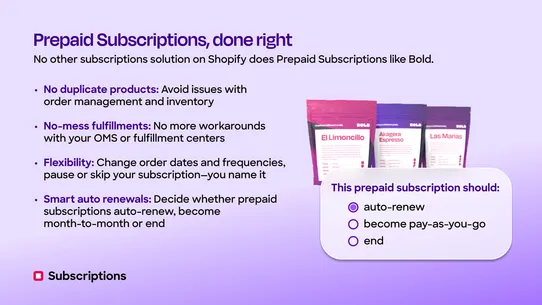 BOLD Subscriptions screenshot