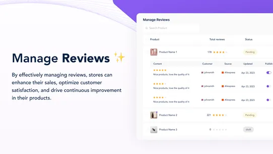 Aliexpress &amp; Amazon Reviews.io screenshot