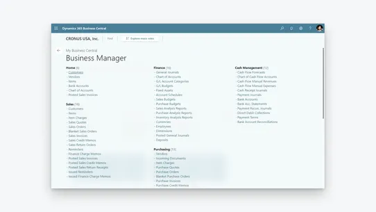 Dynamics 365 Business Central screenshot