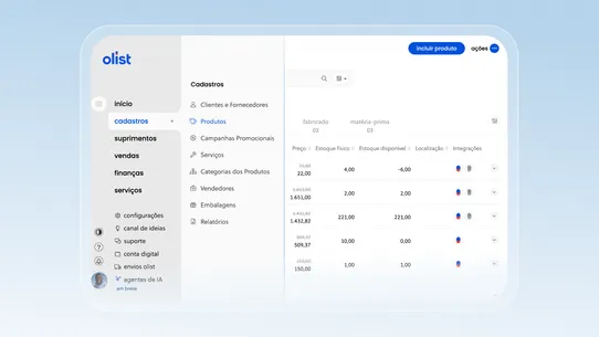 Sistema ERP da Olist screenshot