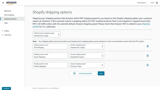 Amazon MCF: US Fulfillment screenshot