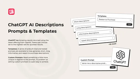 ChatGPT AI Product Description screenshot