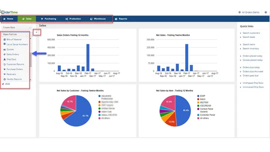 Order Time Inventory screenshot