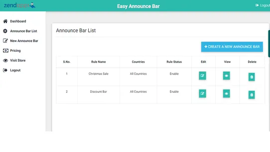 Easy Announce Bar screenshot