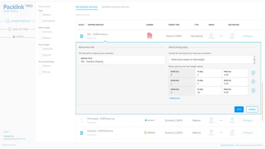 Packlink PRO Shipping Platform screenshot