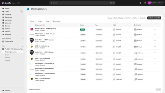Packlink PRO Shipping Platform screenshot
