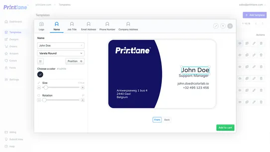 Printlane Product Personalizer screenshot