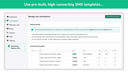 Retrevo ‑ SMS Abandoned Cart screenshot