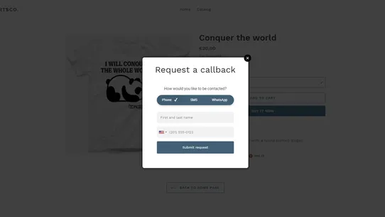 CallbackRequest screenshot