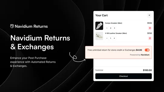 Navidium Returns &amp; Exchanges screenshot