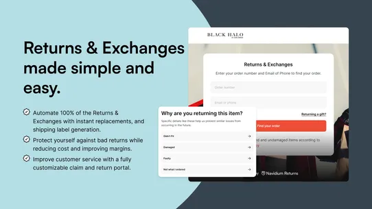 Navidium Returns &amp; Exchanges screenshot