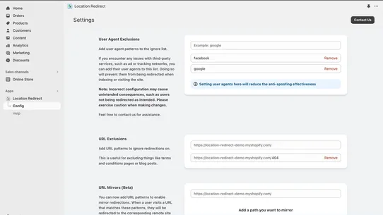 Unicorn Location Redirect screenshot